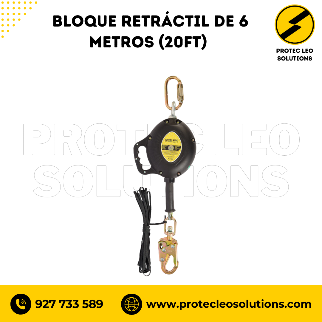 Bloque Retráctil de 6 Metros (20 Ft) Steelpro