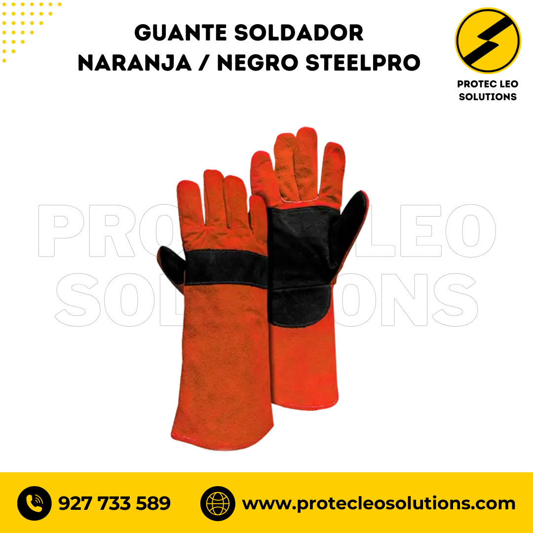 Guante Soldador Naranja / Negro Steelpro