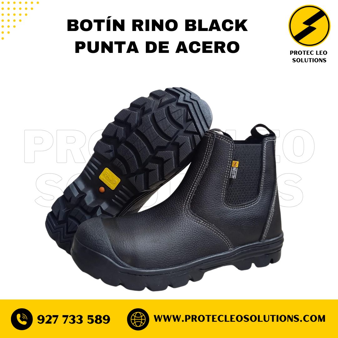 Botín Rino Black Punta de Acero