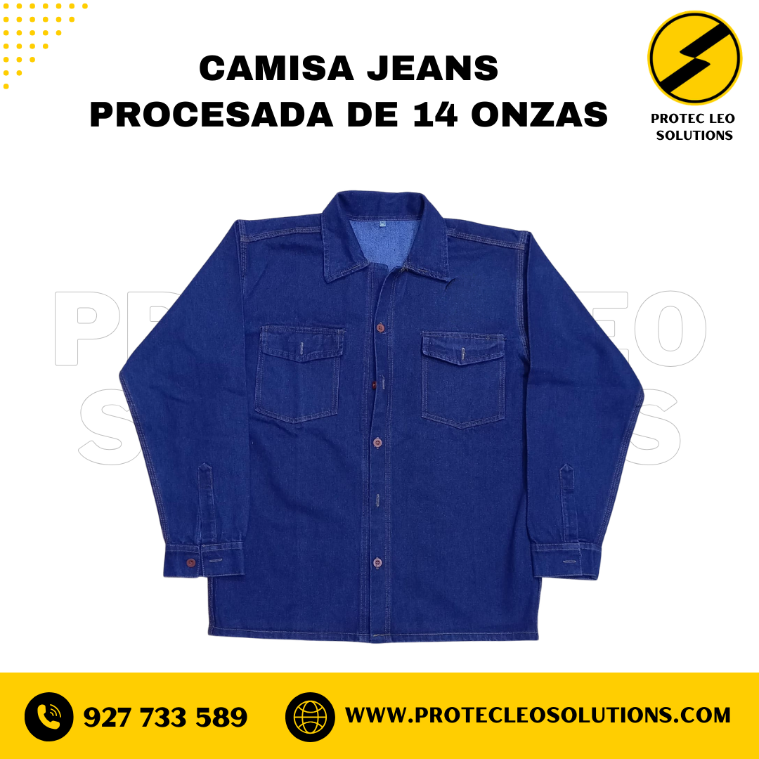 Camisa Jeans Procesada de 14 onzas