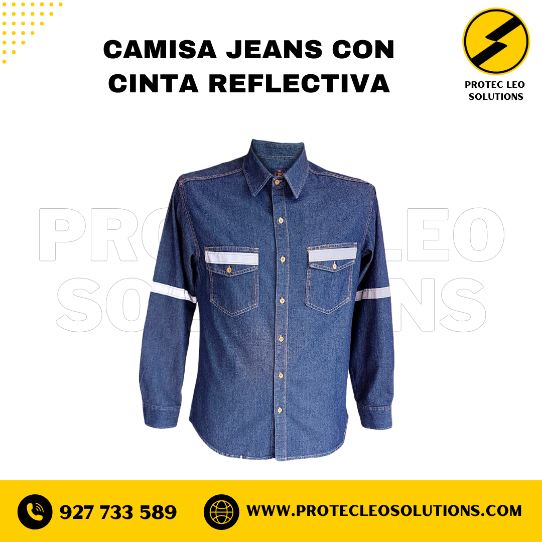 Camisa Jeans Procesado con Cinta Reflectiva