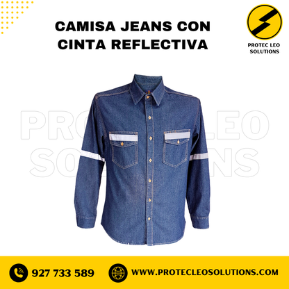 Camisa Jeans Procesado con Cinta Reflectiva