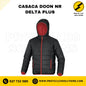 Casaca Doon NR Delta Plus negra con rojo, para trabajos industriales, resistente al frío, marca Delta Plus.