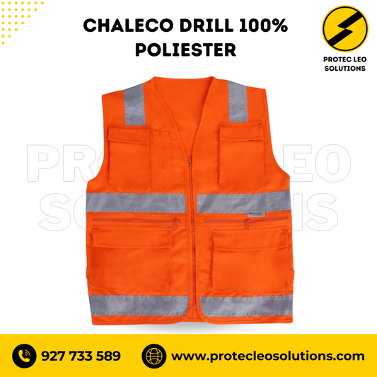 Chaleco Drill Tecnología Fortec 100% Poliester con Cinta 3M 2″