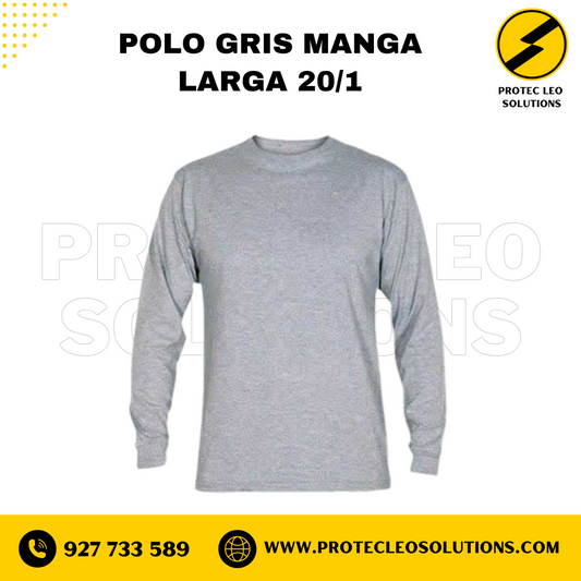 polo plomo manga larga 
