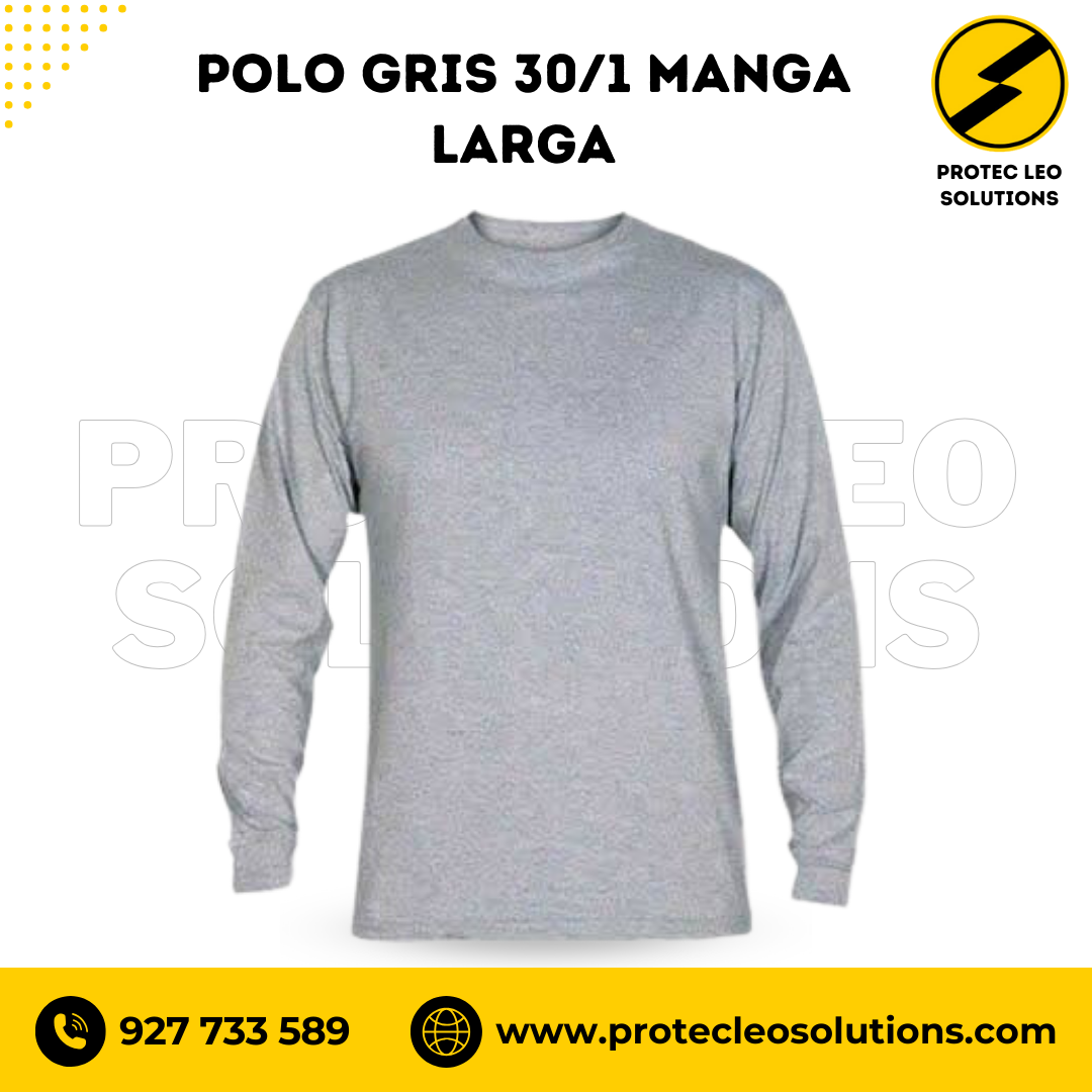 Polo gris 30/1 manga larga