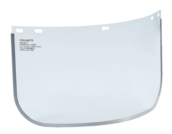 Visor de policarbonato con filo de aluminio Steelpro - ProtecLeoSolutions