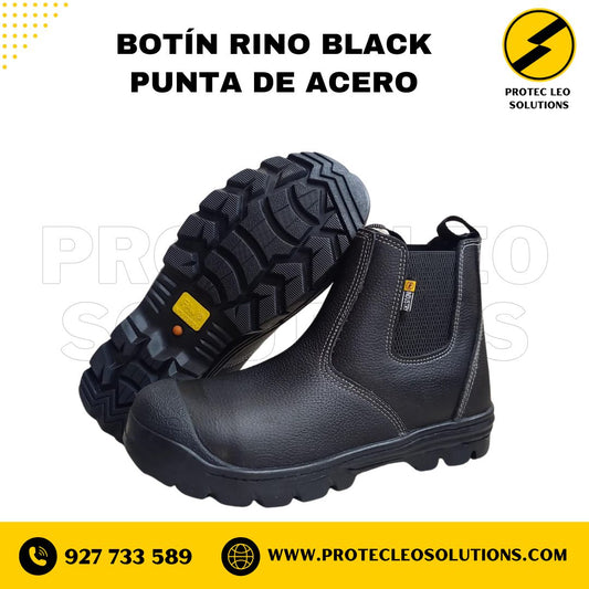 Botín Rino Black Punta de Acero