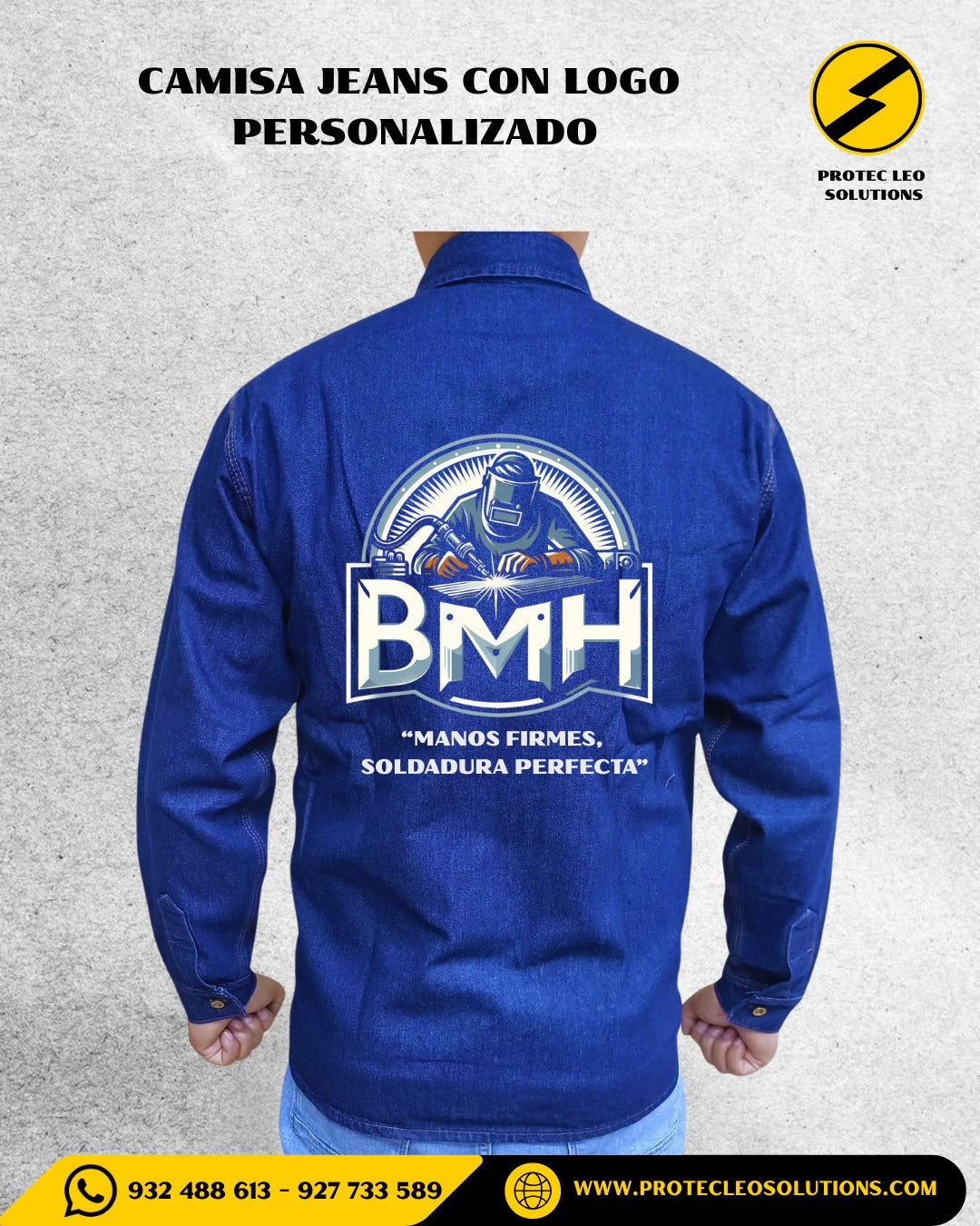 Camisa para soldar con logo personalizado.