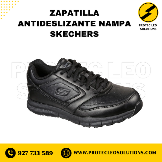 Zapatilla Antideslizante Mujer Skechers 77235-blk - Nampa Wyola Negro