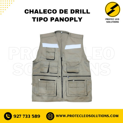Chaleco  Drill Tipo Panoply Beige Nacional Protec Leo Solutions