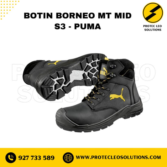 BOTA DE SEGURIDAD BORNEO MT MID S3 WR M AN CI HI HRO SRC PUMA NEGRO