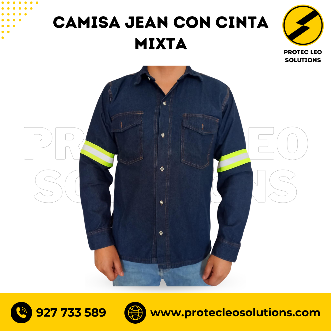 Camisa Jean con Cinta Mixta